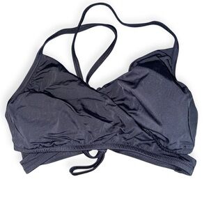 NWT PINK VICTORIA’S SECRET Black Wrap Bikini Top (ONLY) Size Extra Large XXL